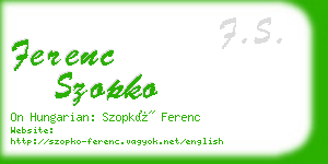 ferenc szopko business card